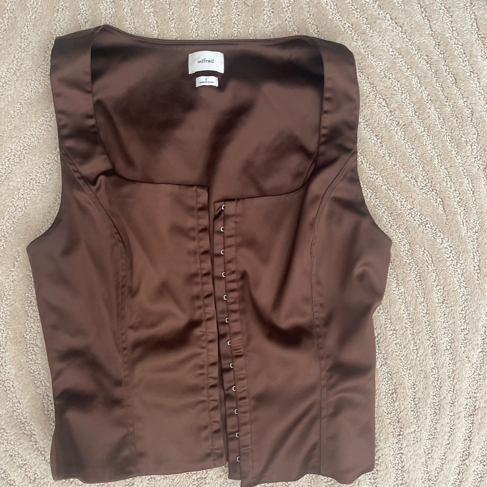 Wilfred Brown Satin corset top